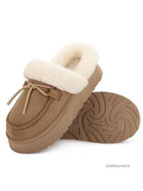 Microsuede Moc Toe Platform Memory Foam Slippers Slip-On Mule